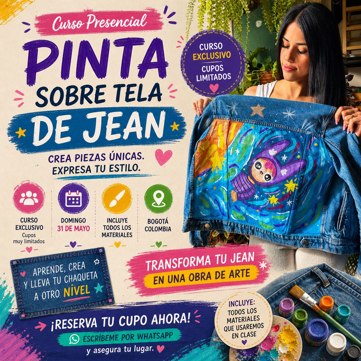 Curso Pinta Sobre Tela Bogotá