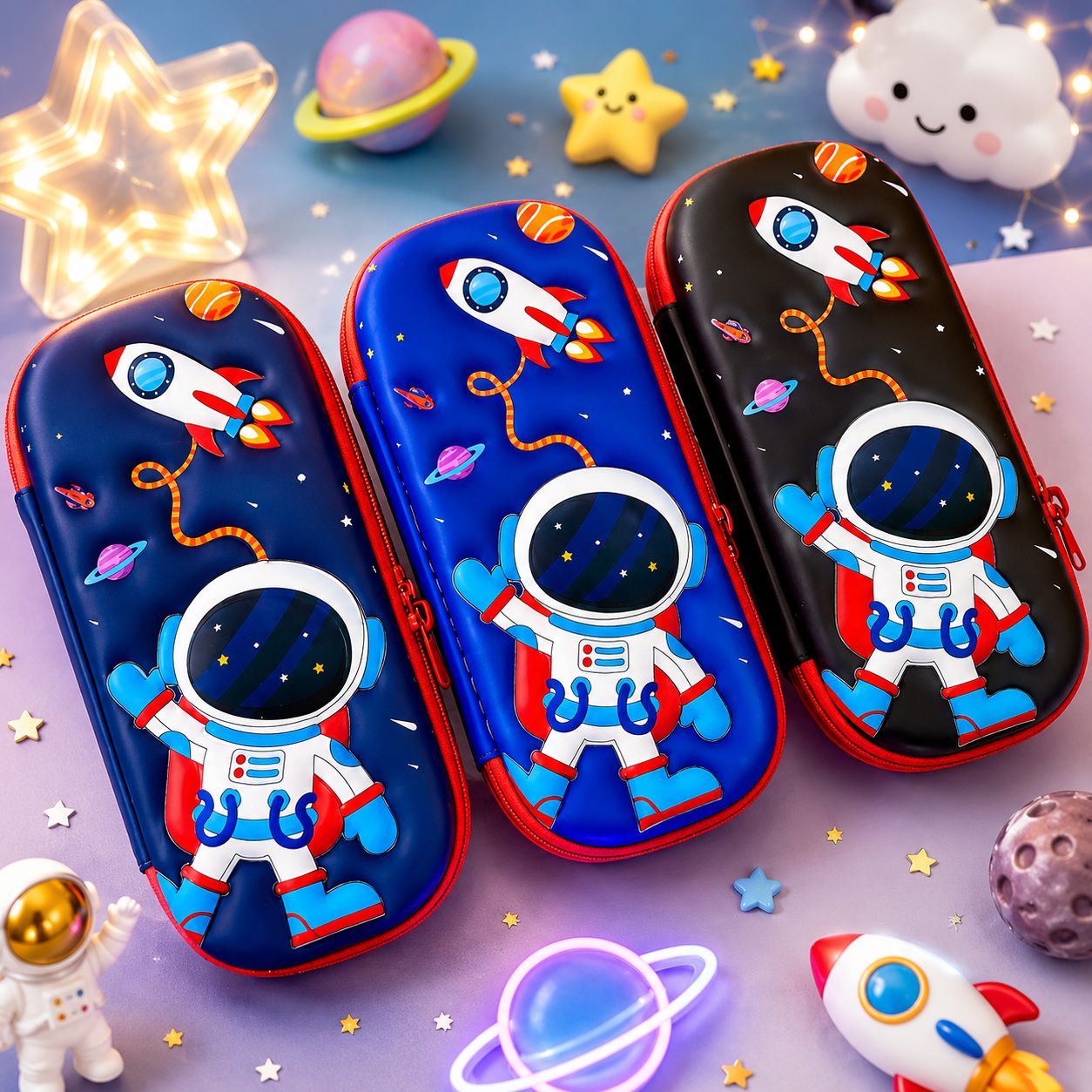 Astronaut Hard Pencil Case with Embossing