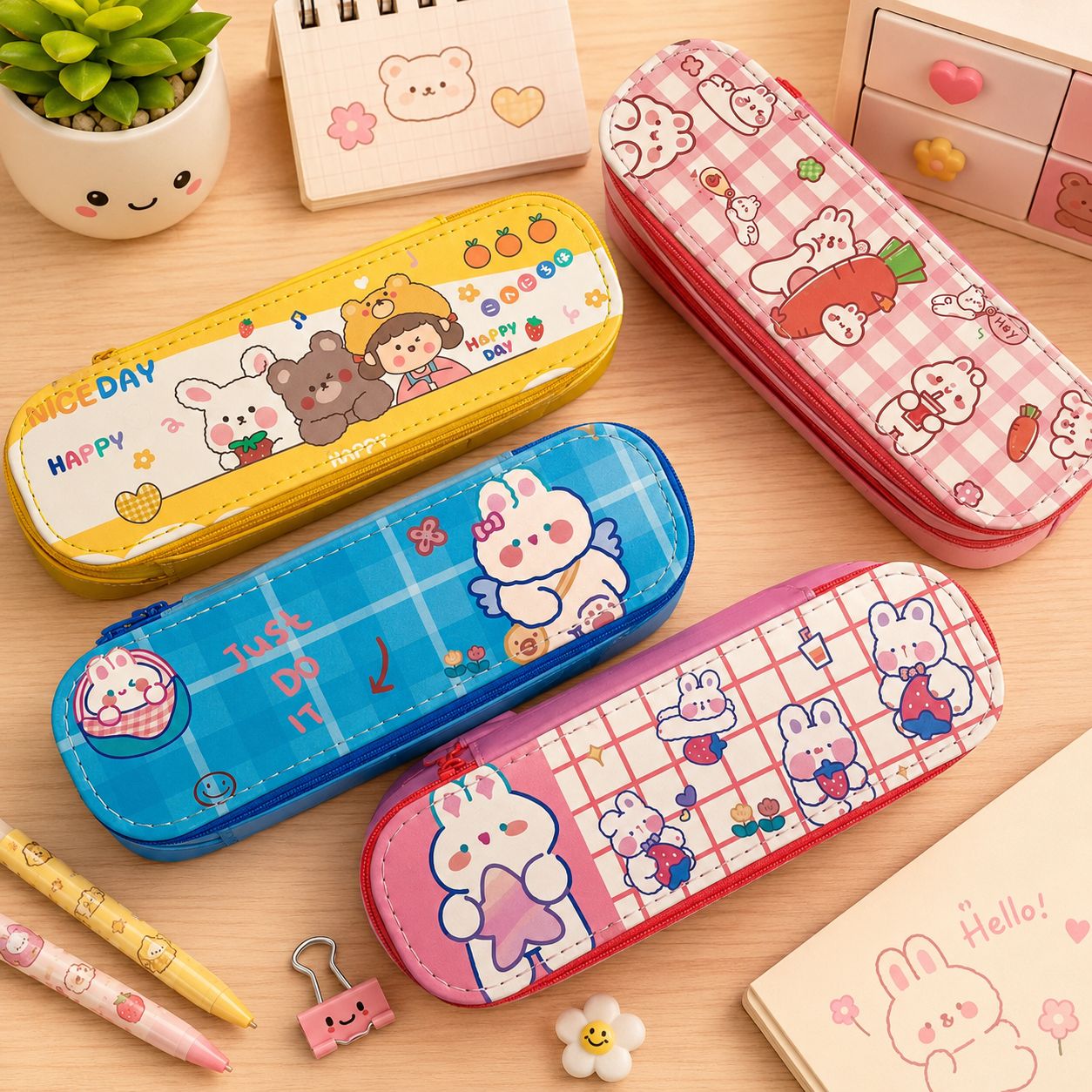 Cartuchera Kawaii Dos Cierres