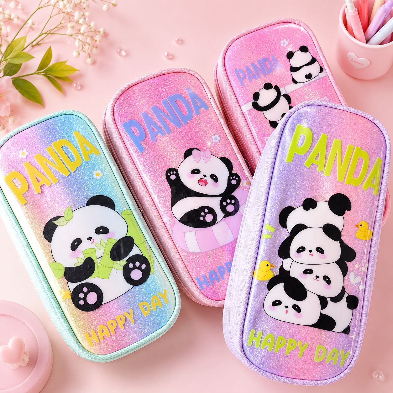 Cartuchera Panda Glitter