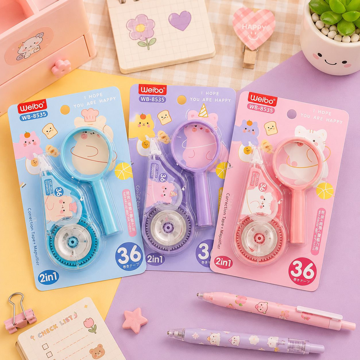 Correction Tape with Pastel Magnifying Glass