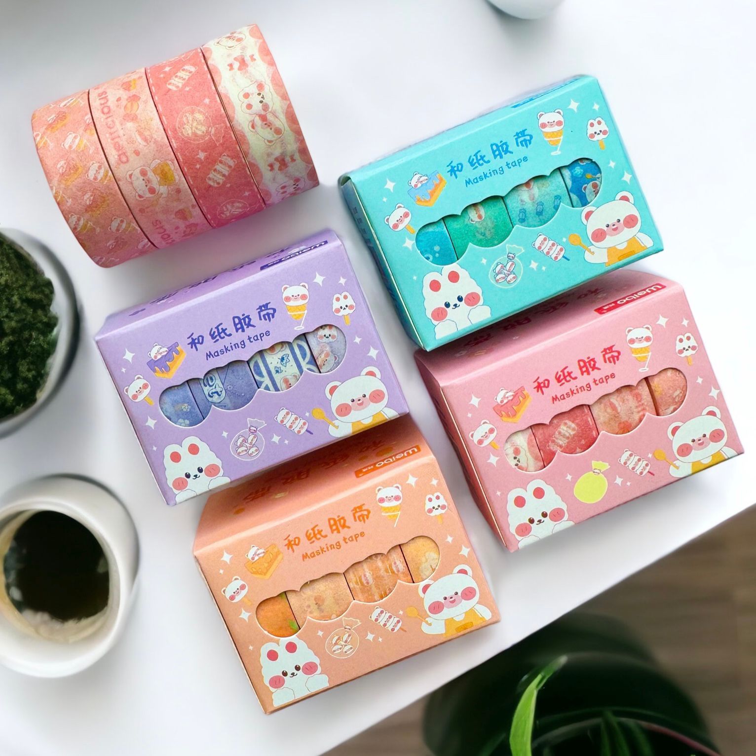 Estuche Washitape Pastel x4