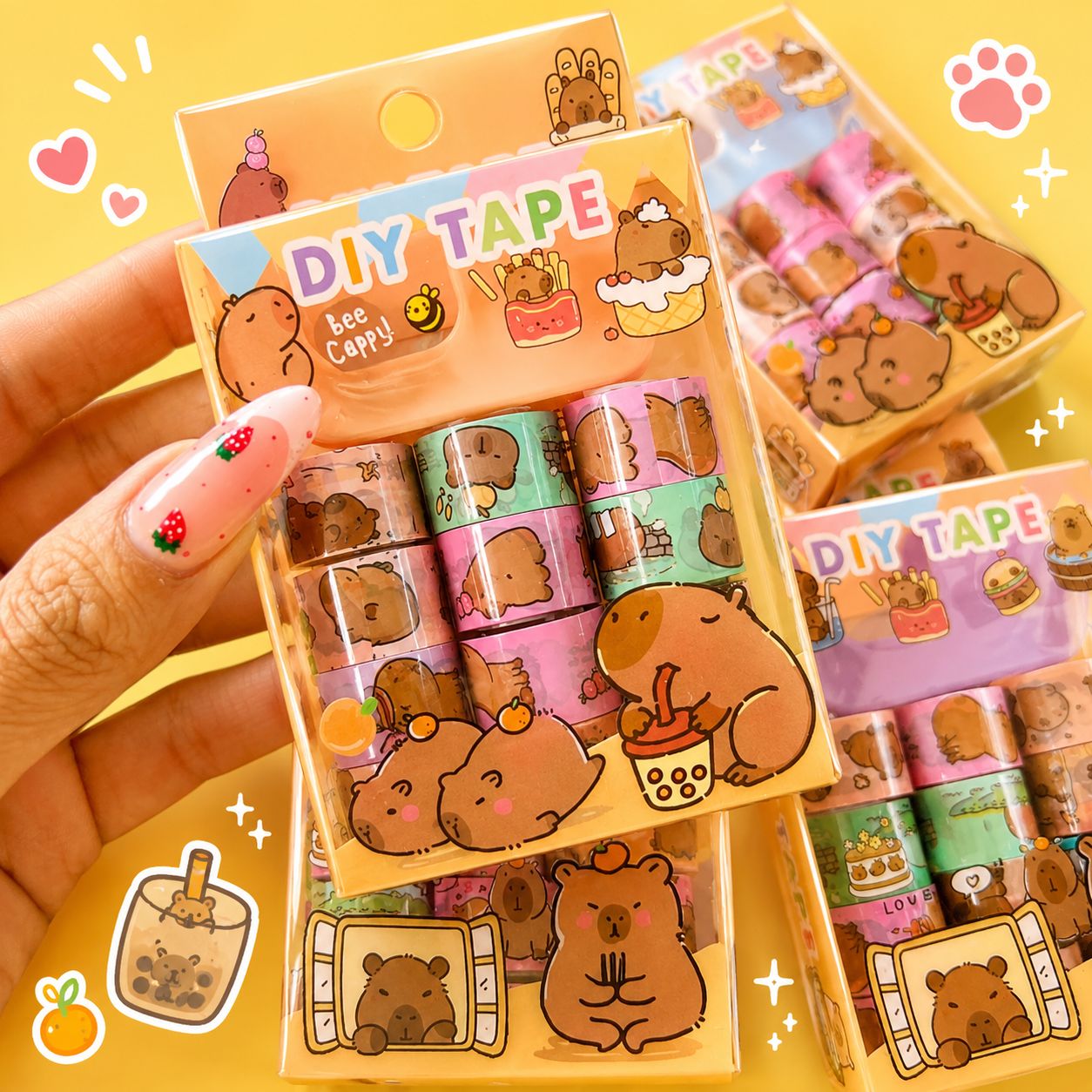 Capybara Mini Adhesive Tape Set x12