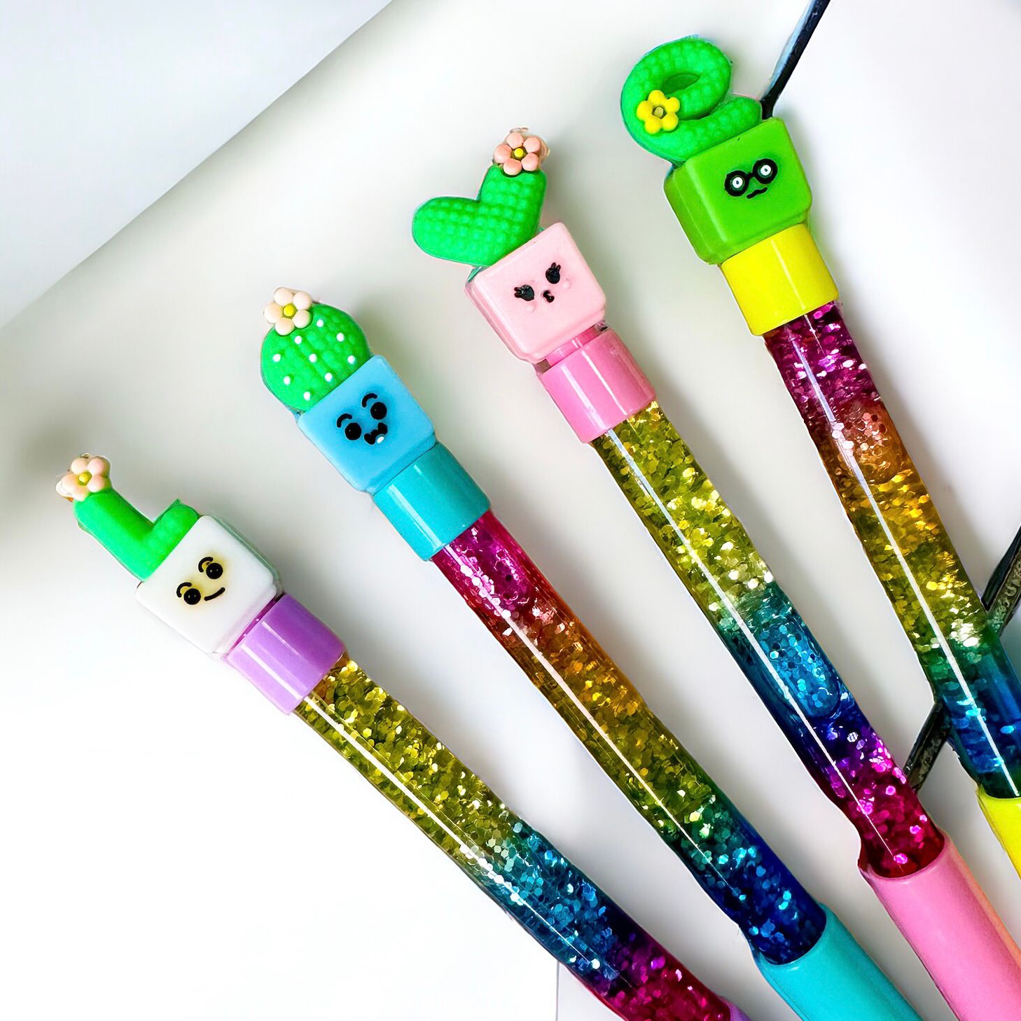 Lapicero Agua Glitter Cactus Love