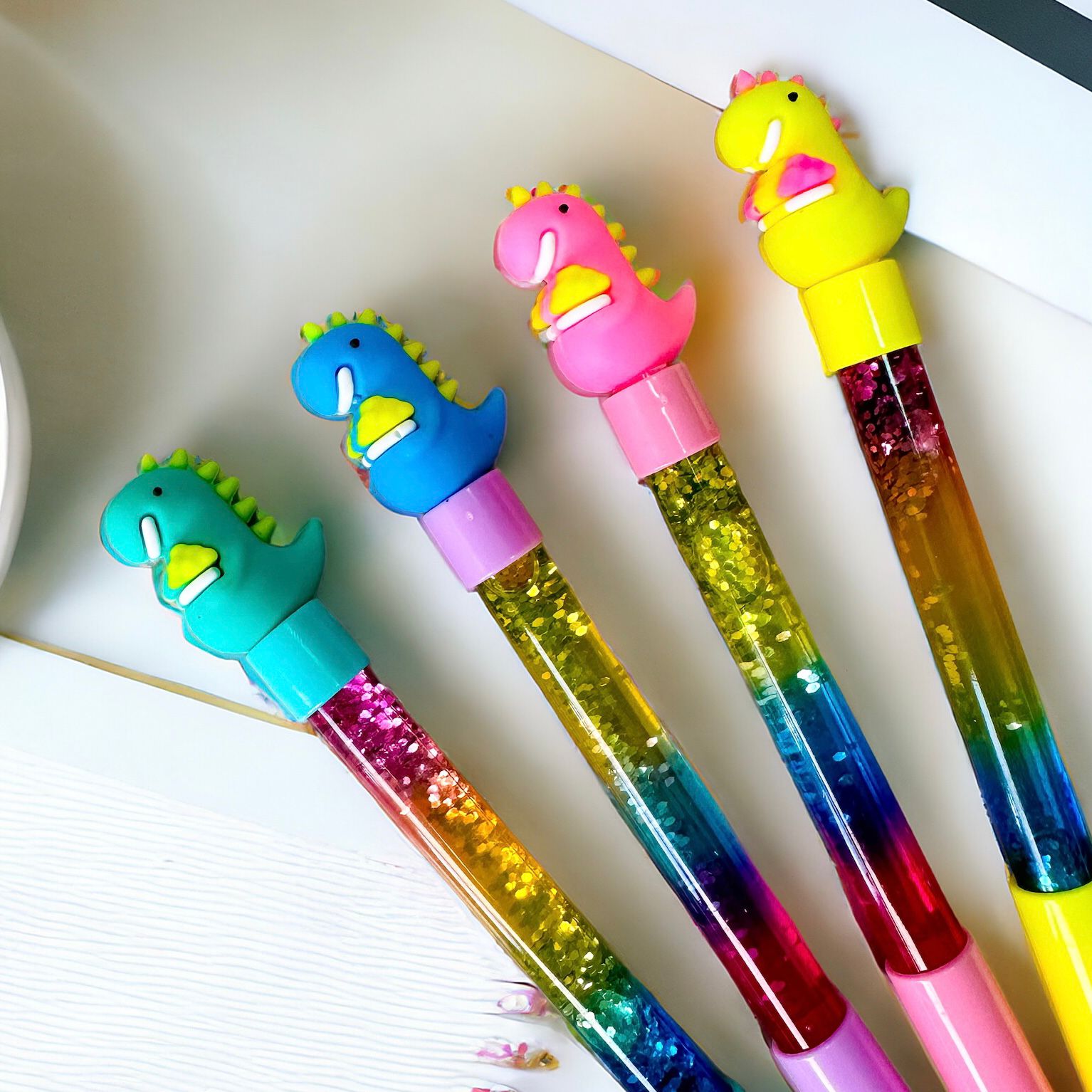 Lapicero Agua Glitter Dino