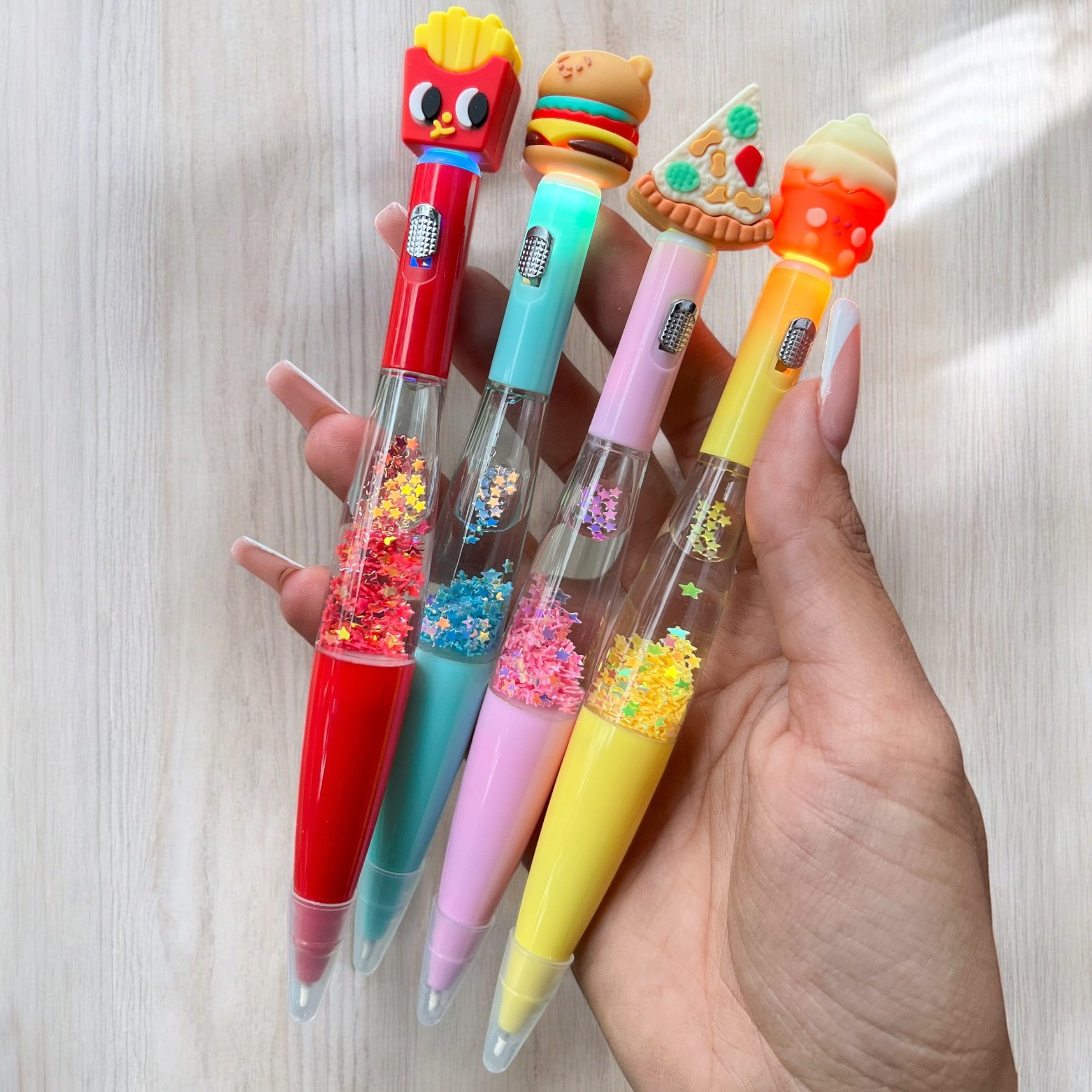 Lapicero Comida Rápida Agua Glitter