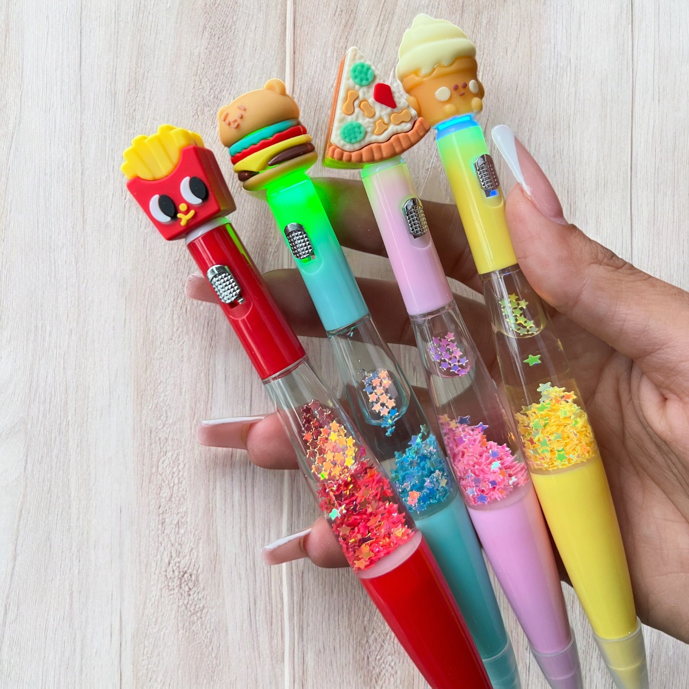 Lapicero Comida Rápida Agua Glitter