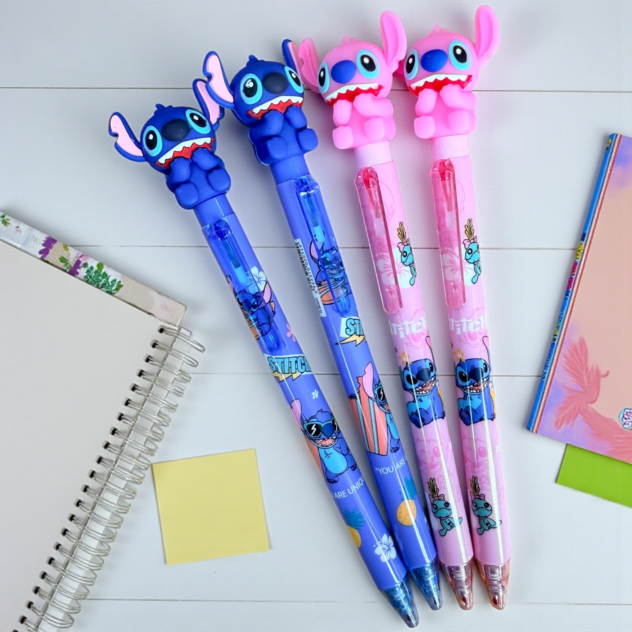 Lapicero Stitch Retráctil Azul y Rosa