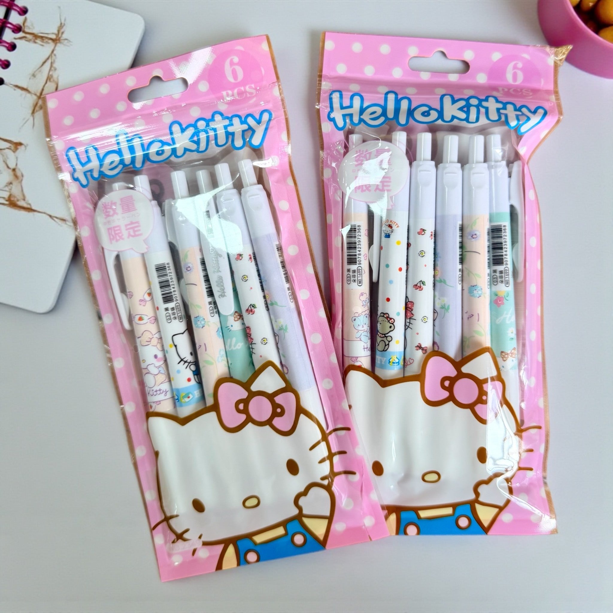 Lapiceros Retráctiles Hello Kitty x6