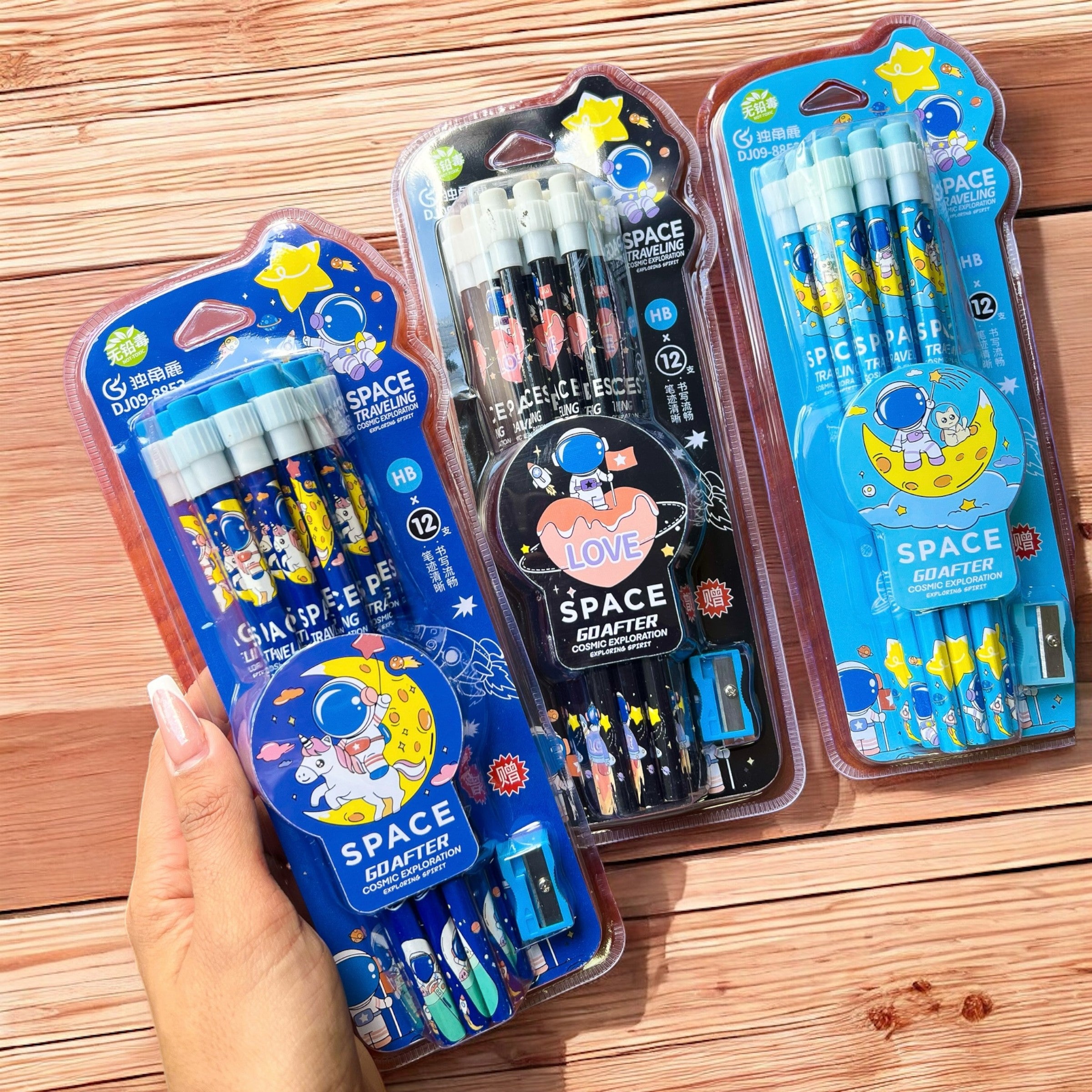 Lápiz Astronauta con Sacapunta x12