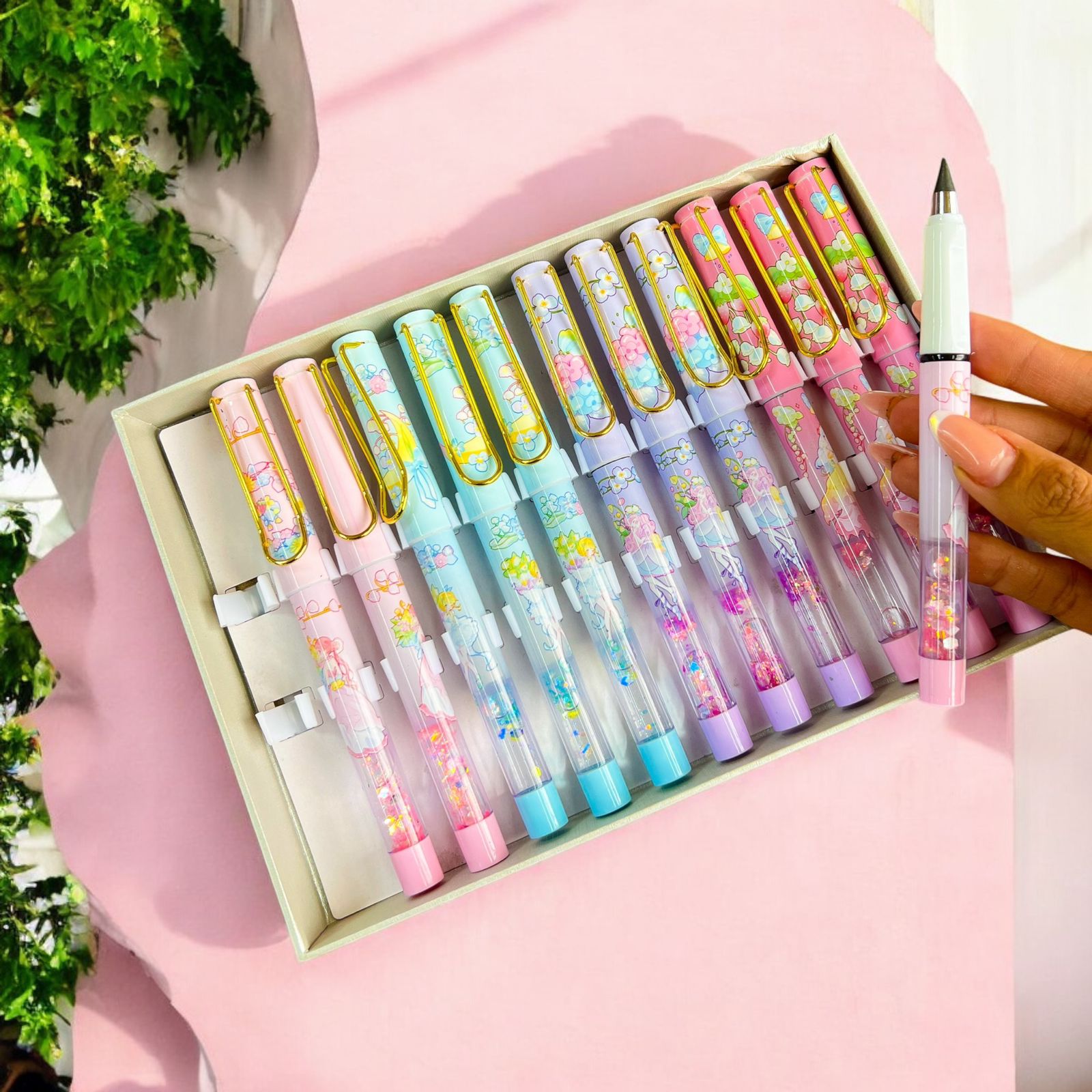 Lápiz Infinito Agua Glitter Kawaii