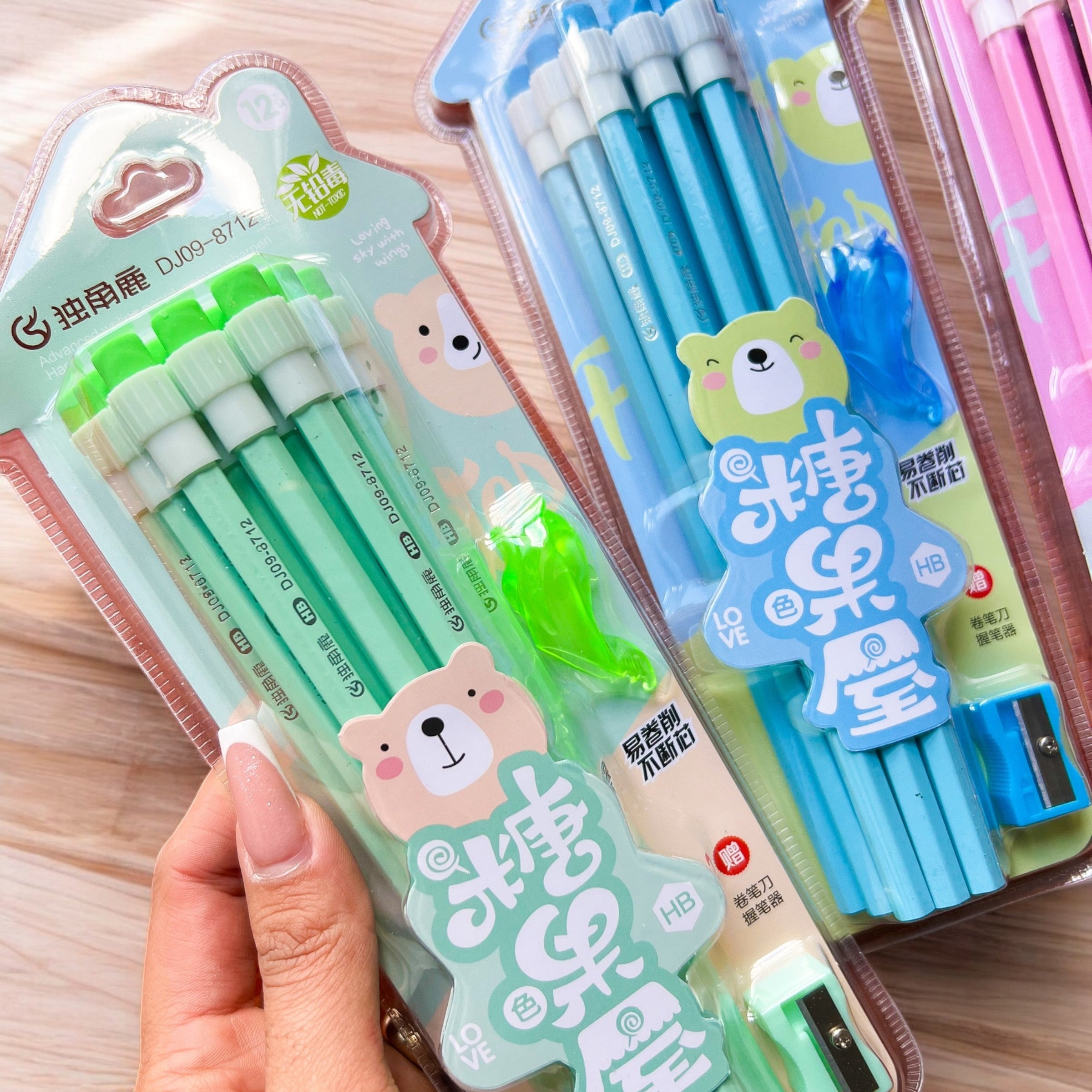 Lápiz Osito con Sacapunta x12