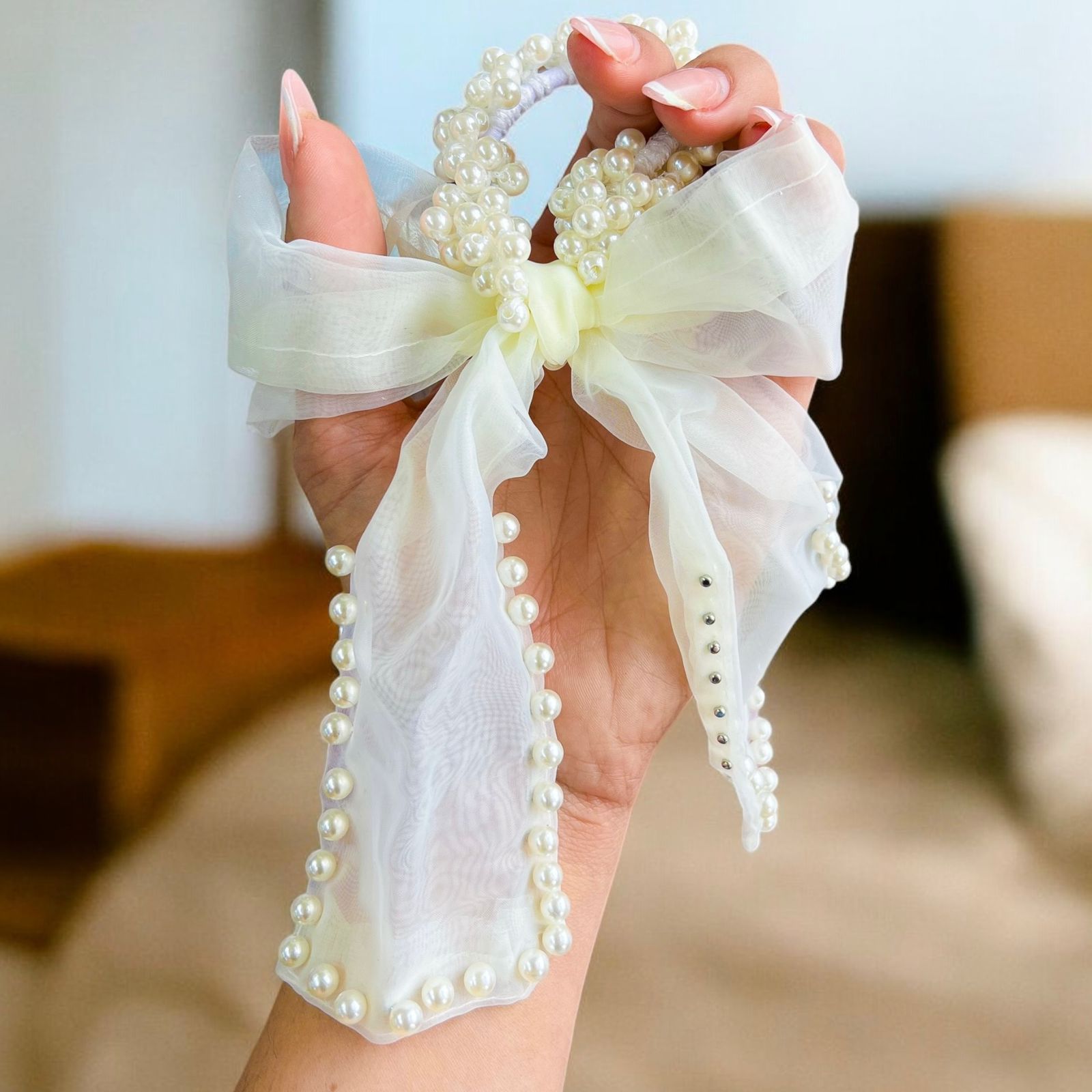 Moña Lazo con Perlas