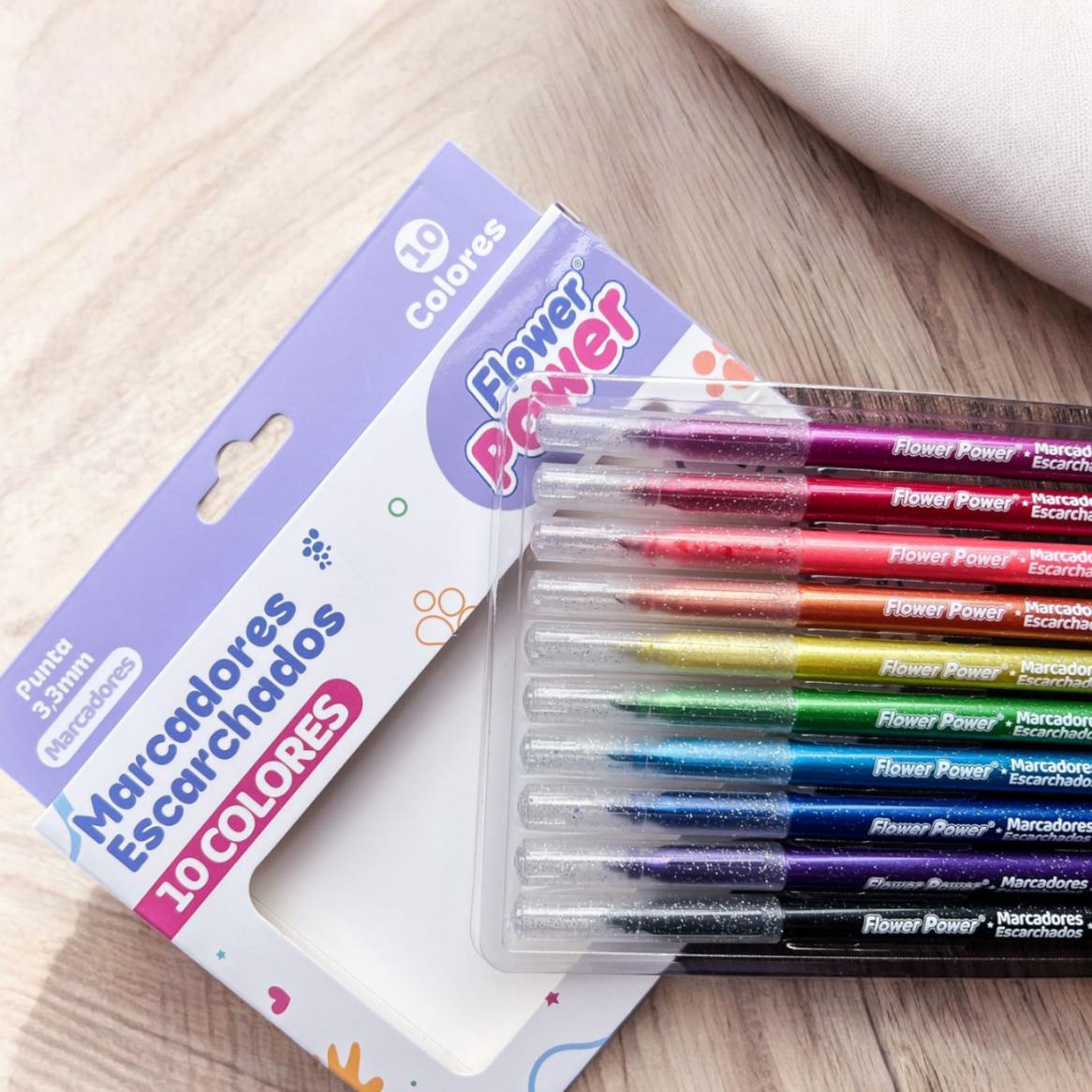 Marcadores escarchados Flower Power x10