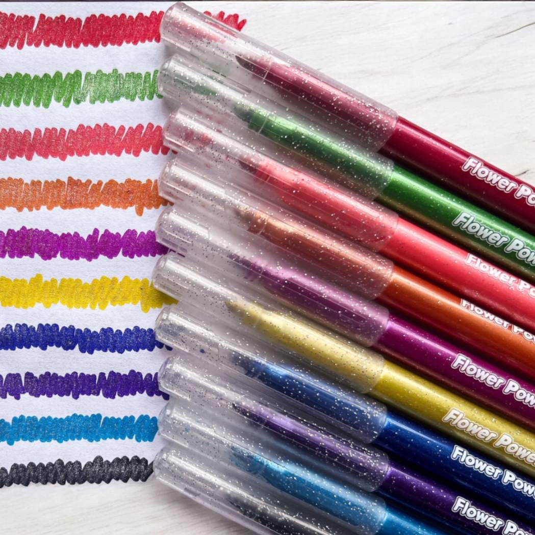 Marcadores escarchados Flower Power x10