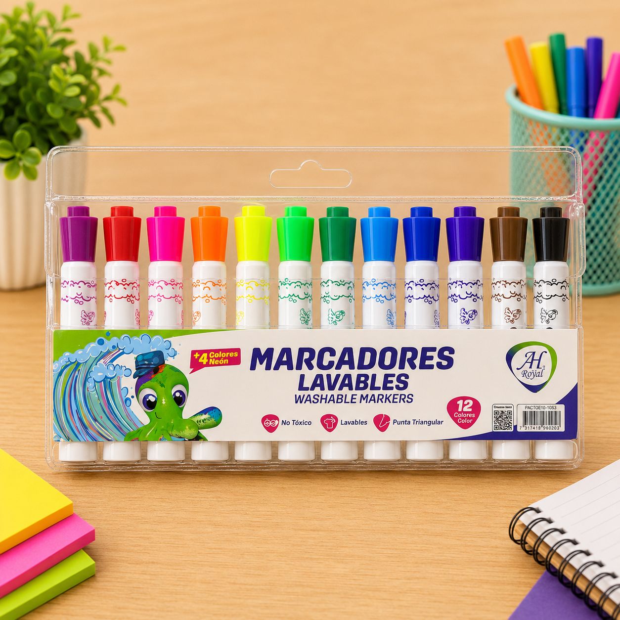 Marcadores Lavables x12 AH Royal