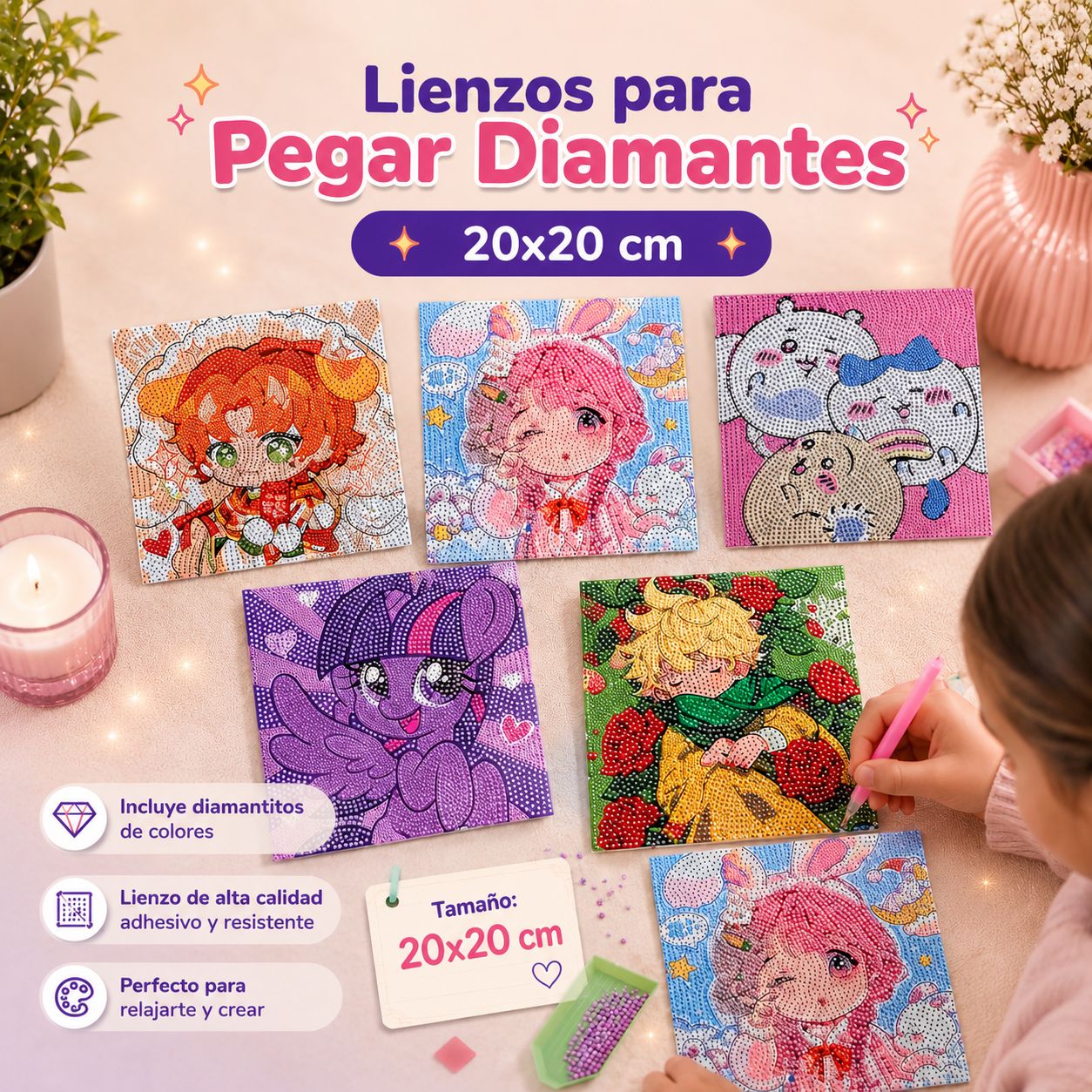 Lienzo de Diamantes 20x20 cm