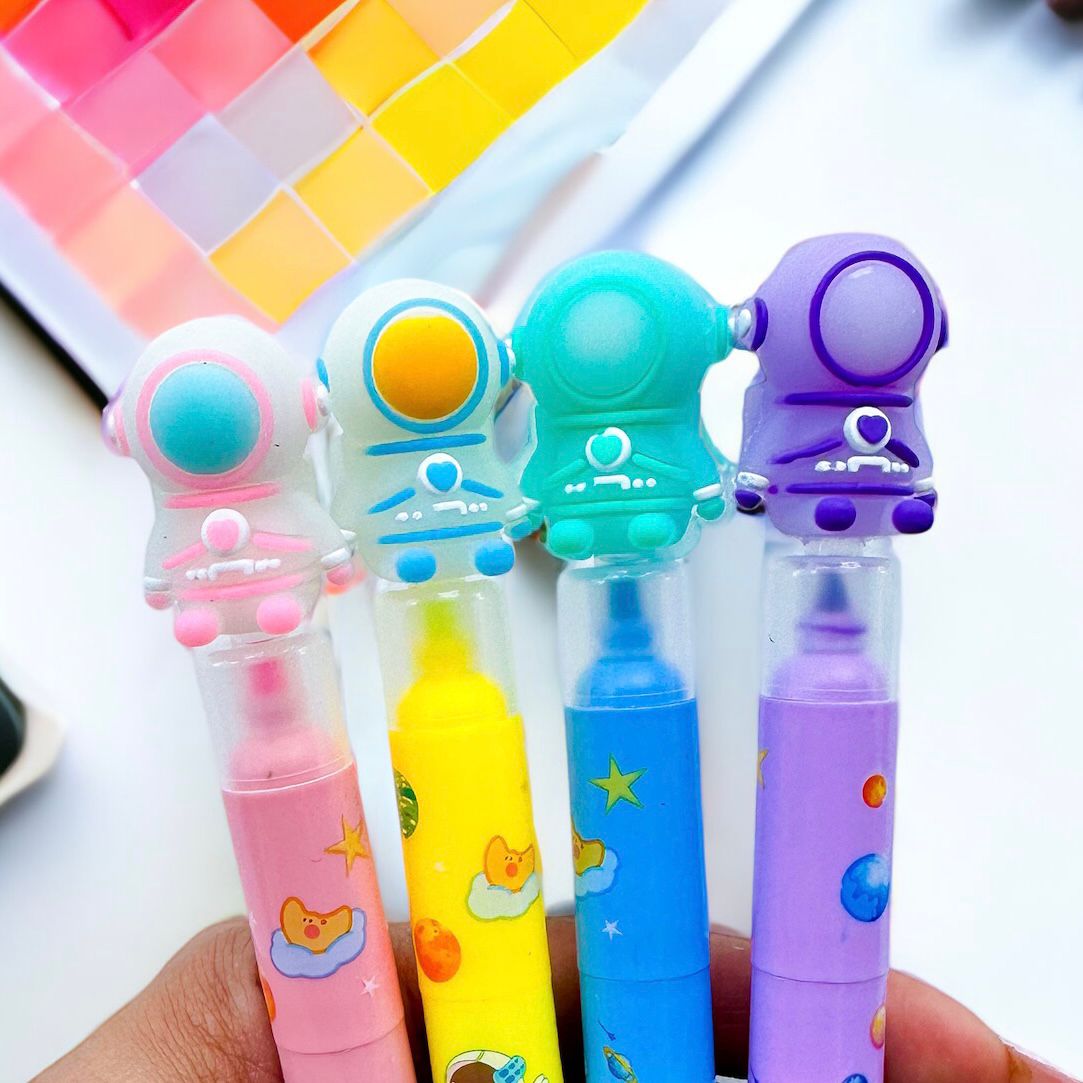 Resaltadores Astronauta x6 Triple Color