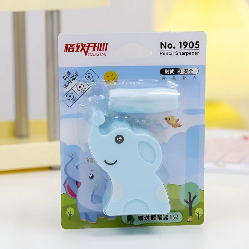 Sacapuntas Elefante Azul y Rosa