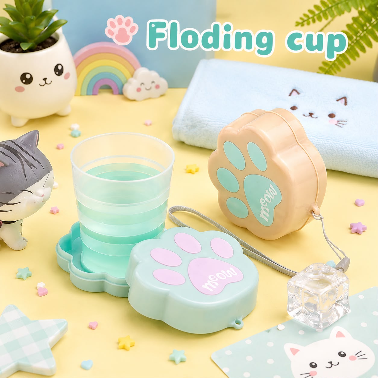 Retractable Paw Print Travel Mug 130 ml