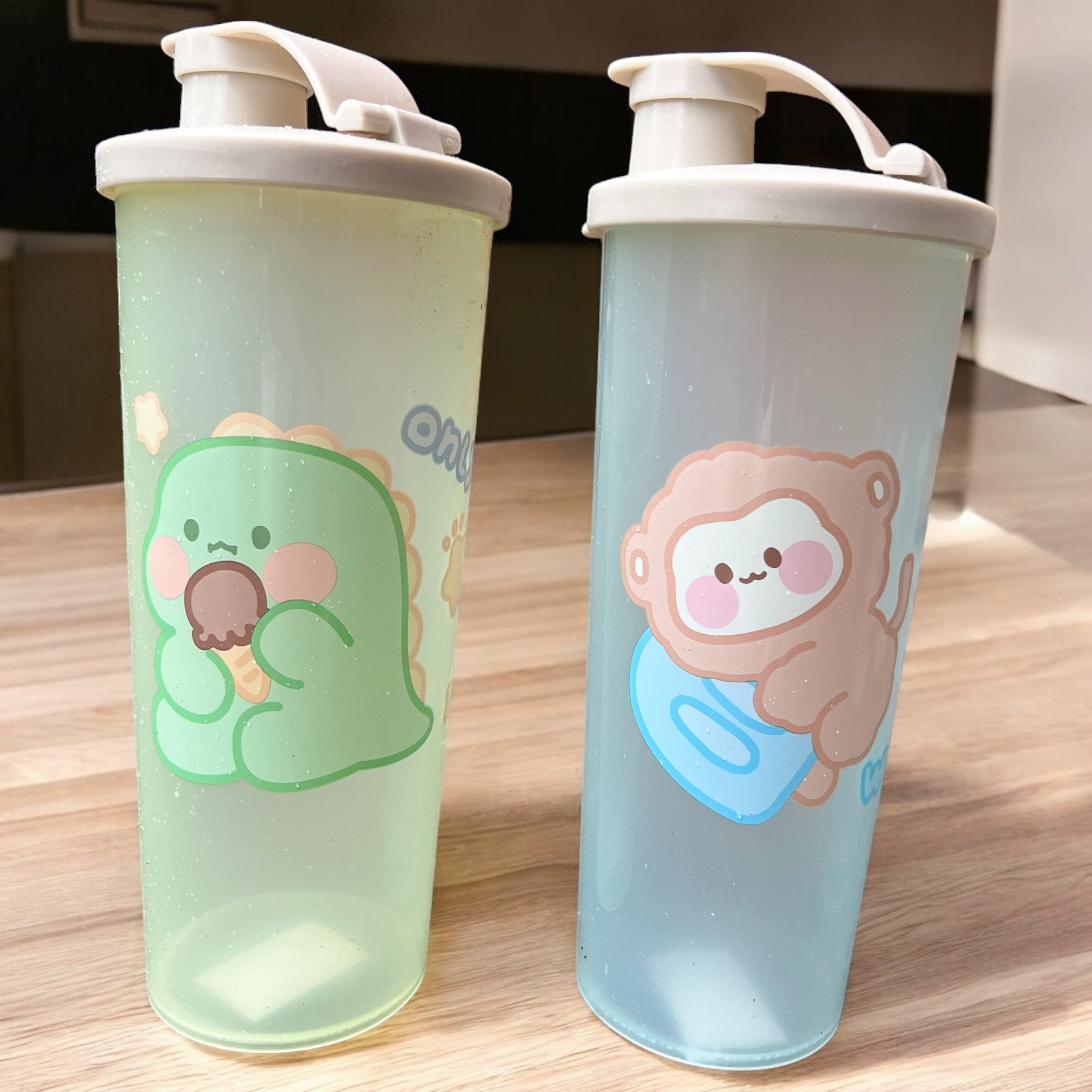 Vaso con Tapa Animalitos Kawaii