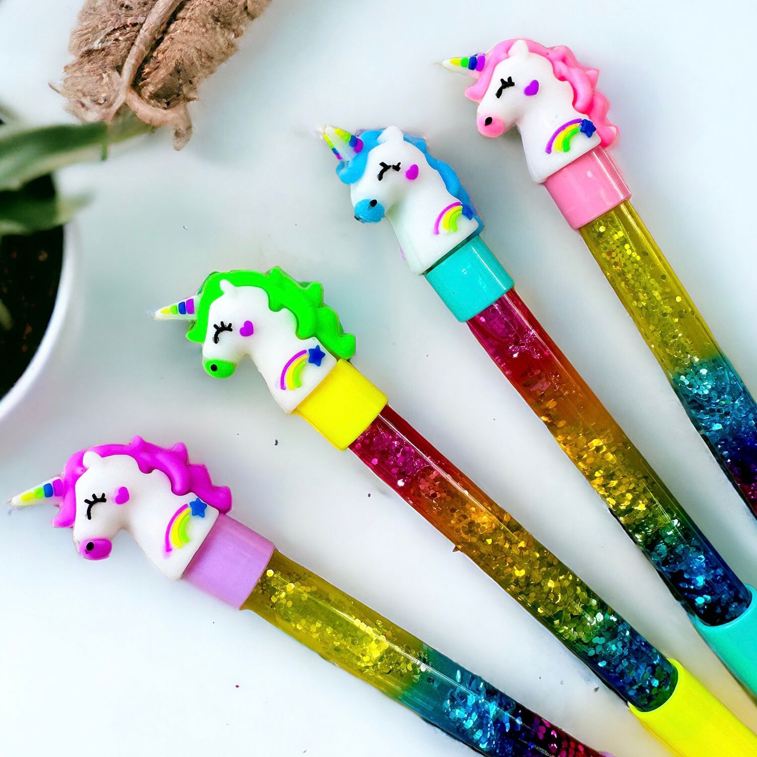 Lapicero Unicornio Agua Glitter