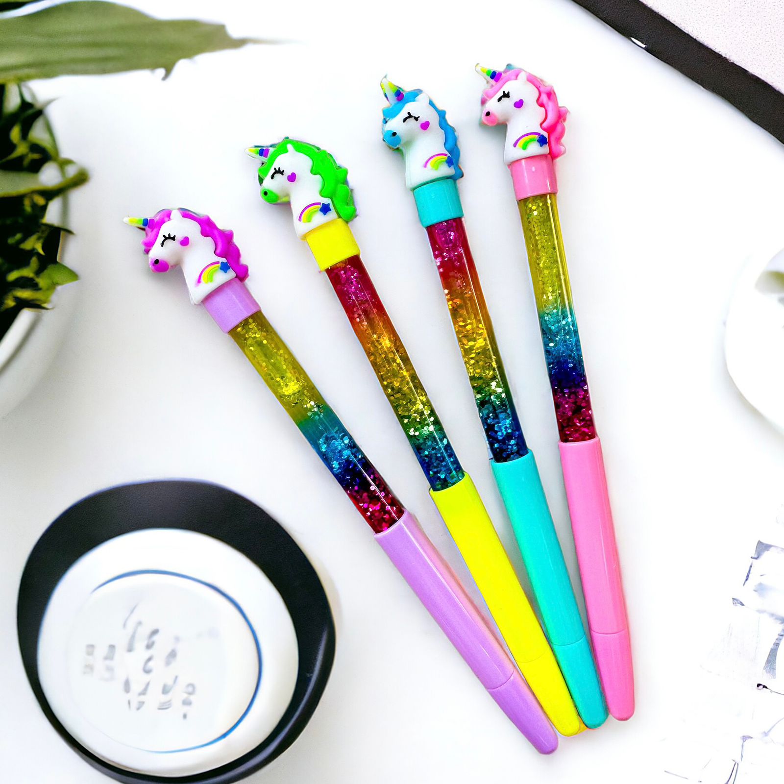 Lapicero Unicornio Agua Glitter