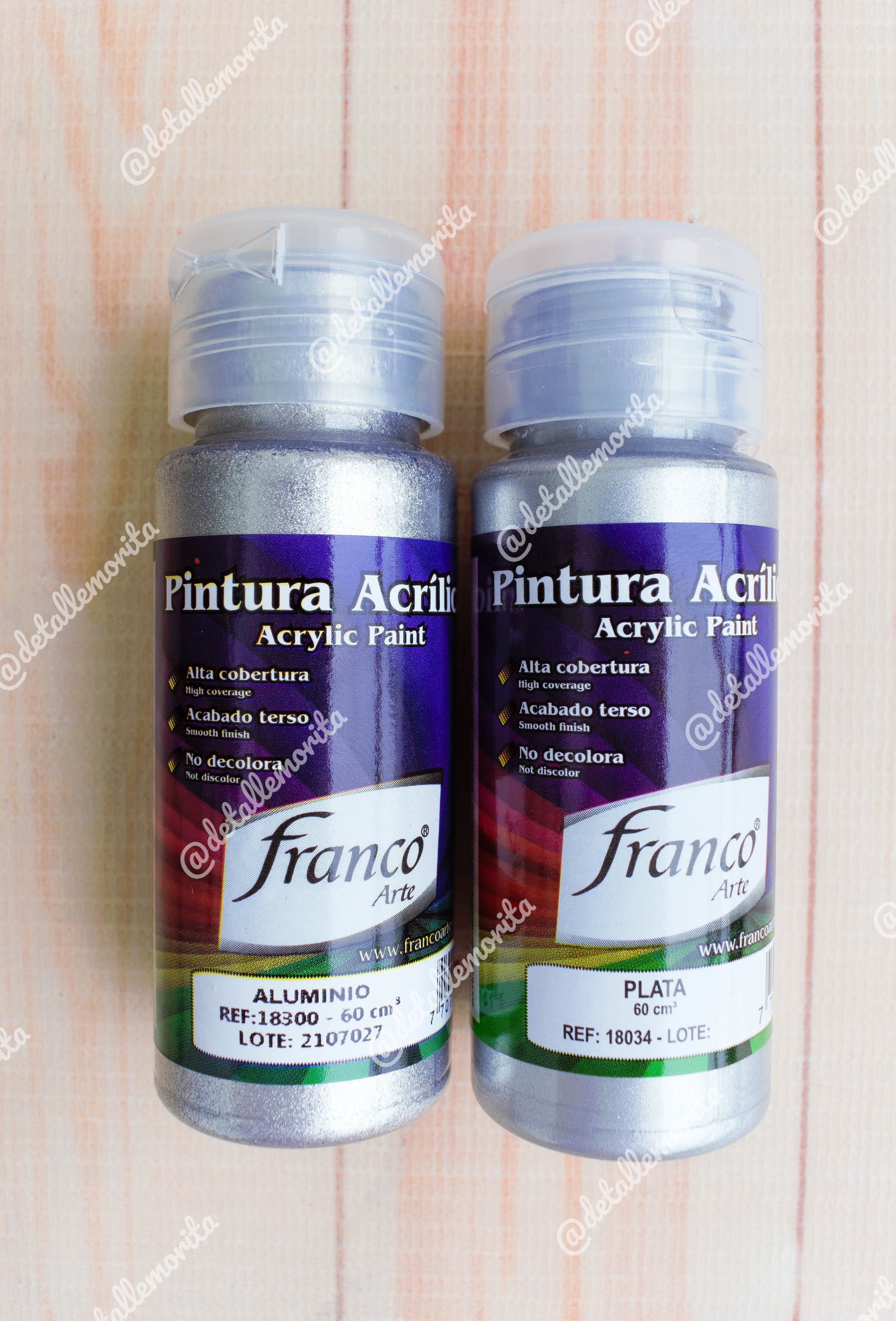 Pintura Acrílica Metalizada, Plata y Aluminio
