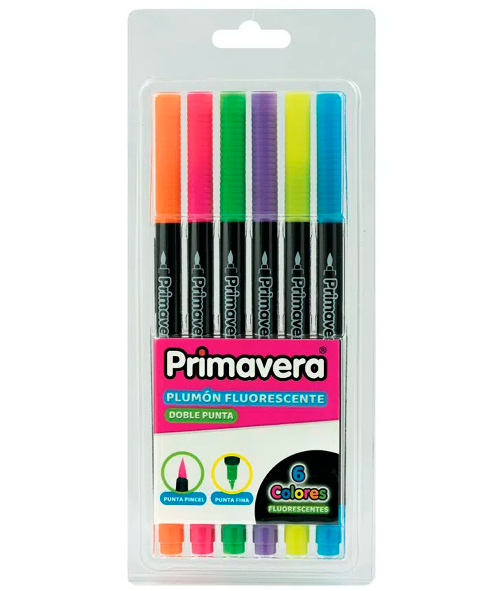 Marcador Punta Pincel Primavera Neón
