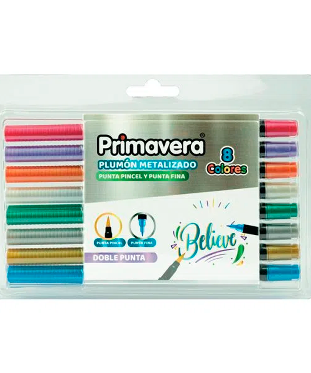 Marcador Punta Pincel Metalizado Primavera