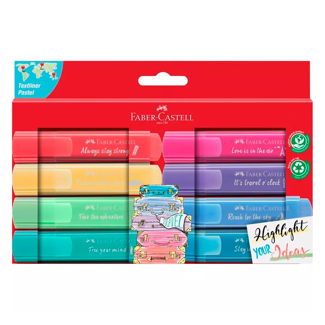 Resaltador Pastel x8 Faber Castell