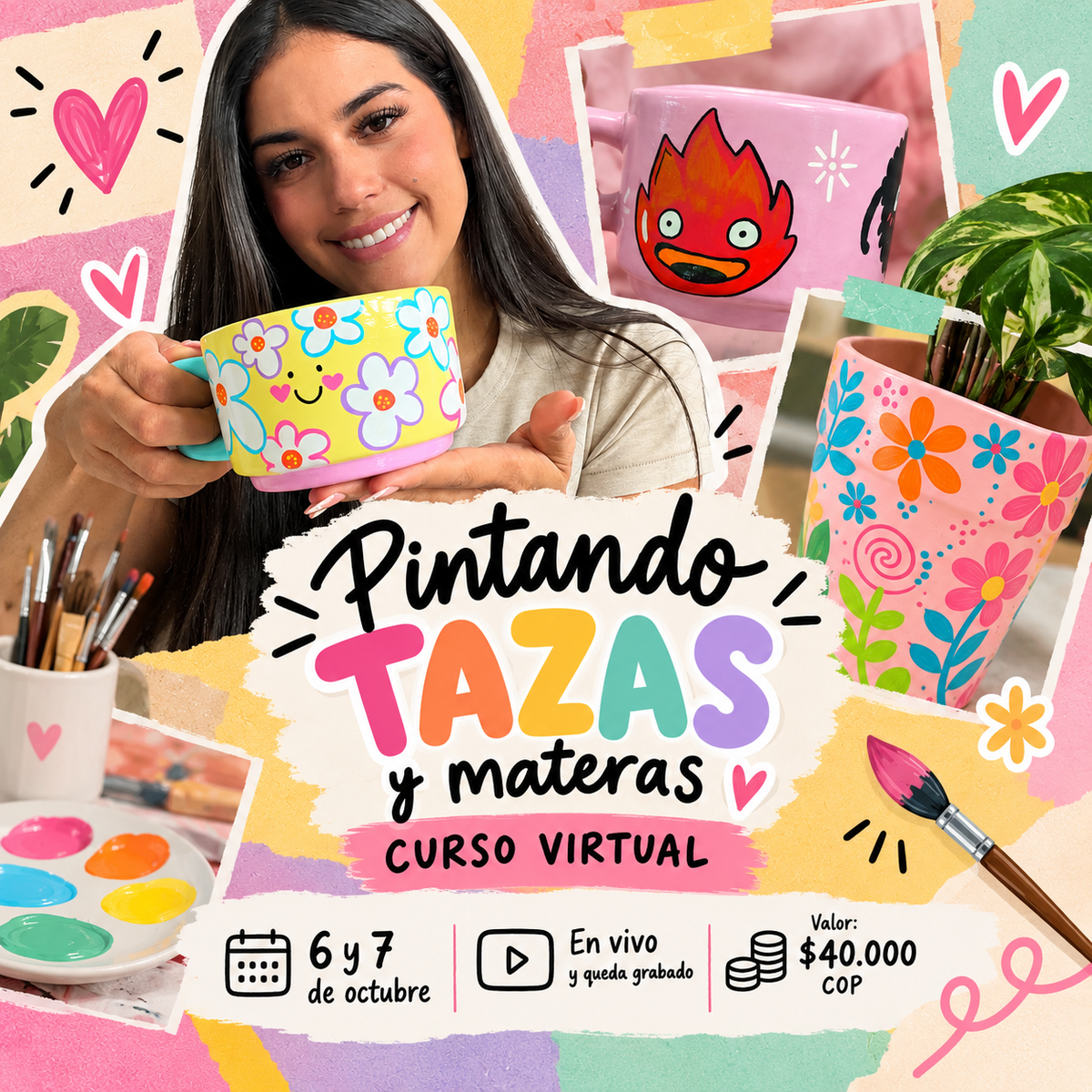 Curso Virtual Pintando Tazas y Materas