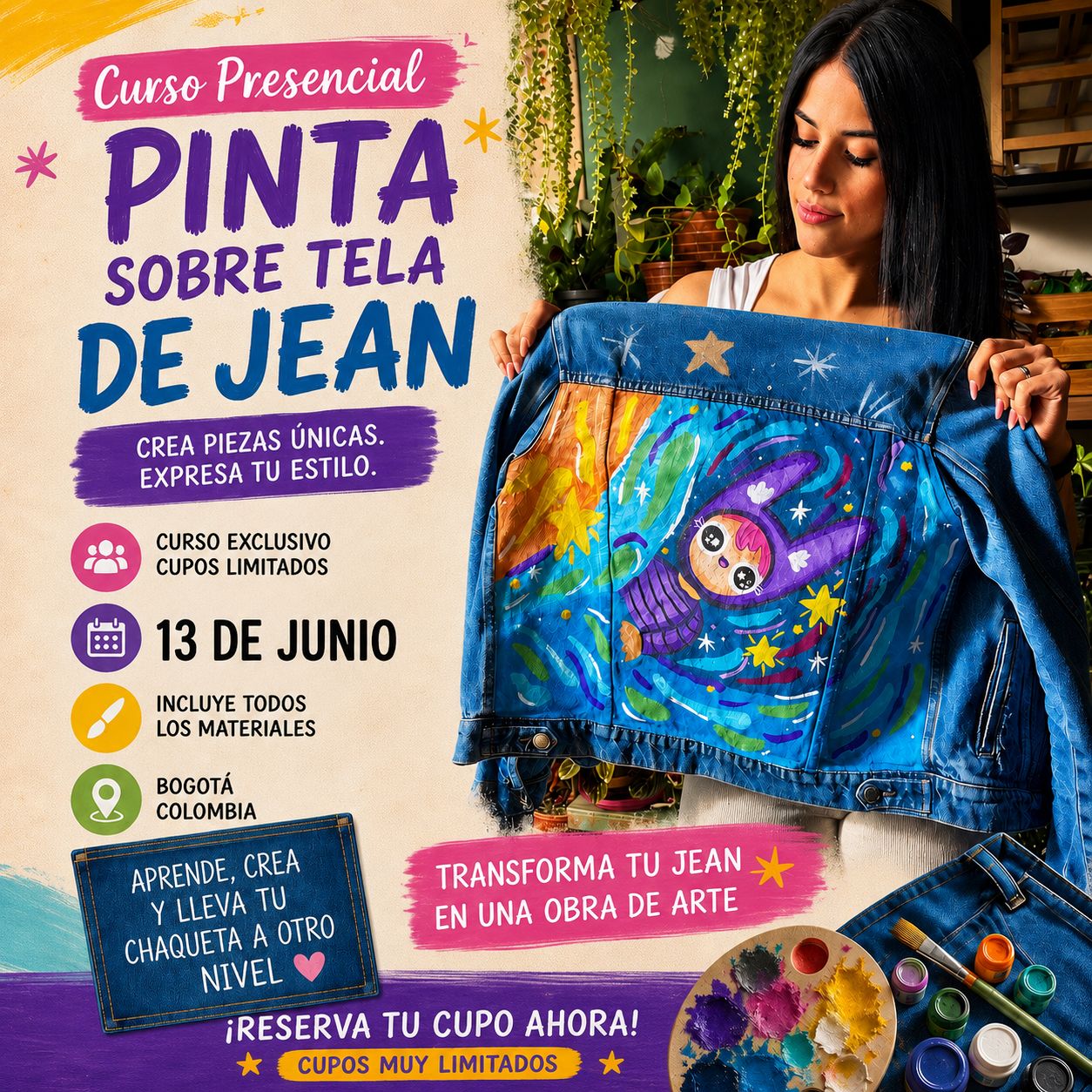 Curso Pinta Sobre Tela Bogotá