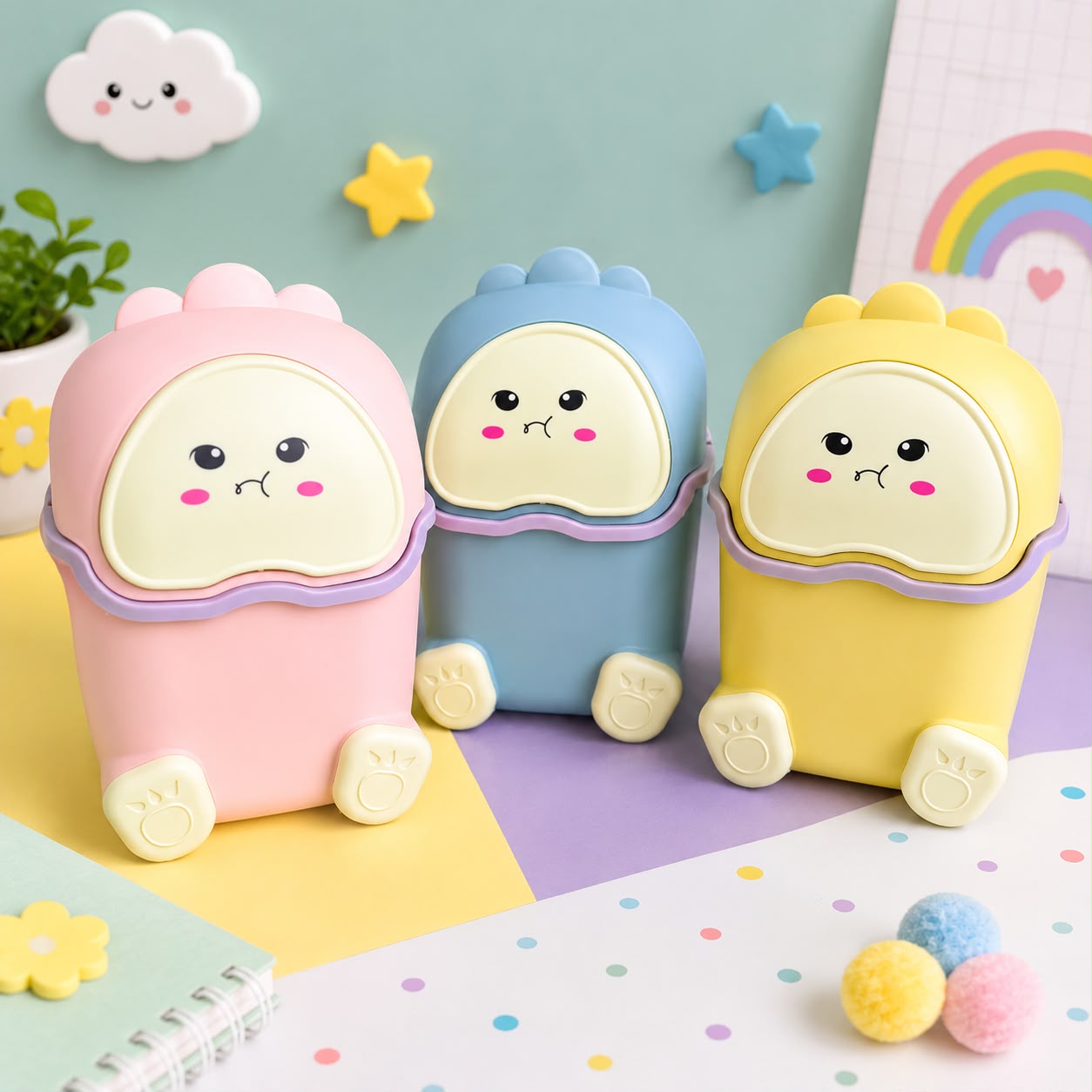 Basurerito Dino Kawaii 20x14 cm