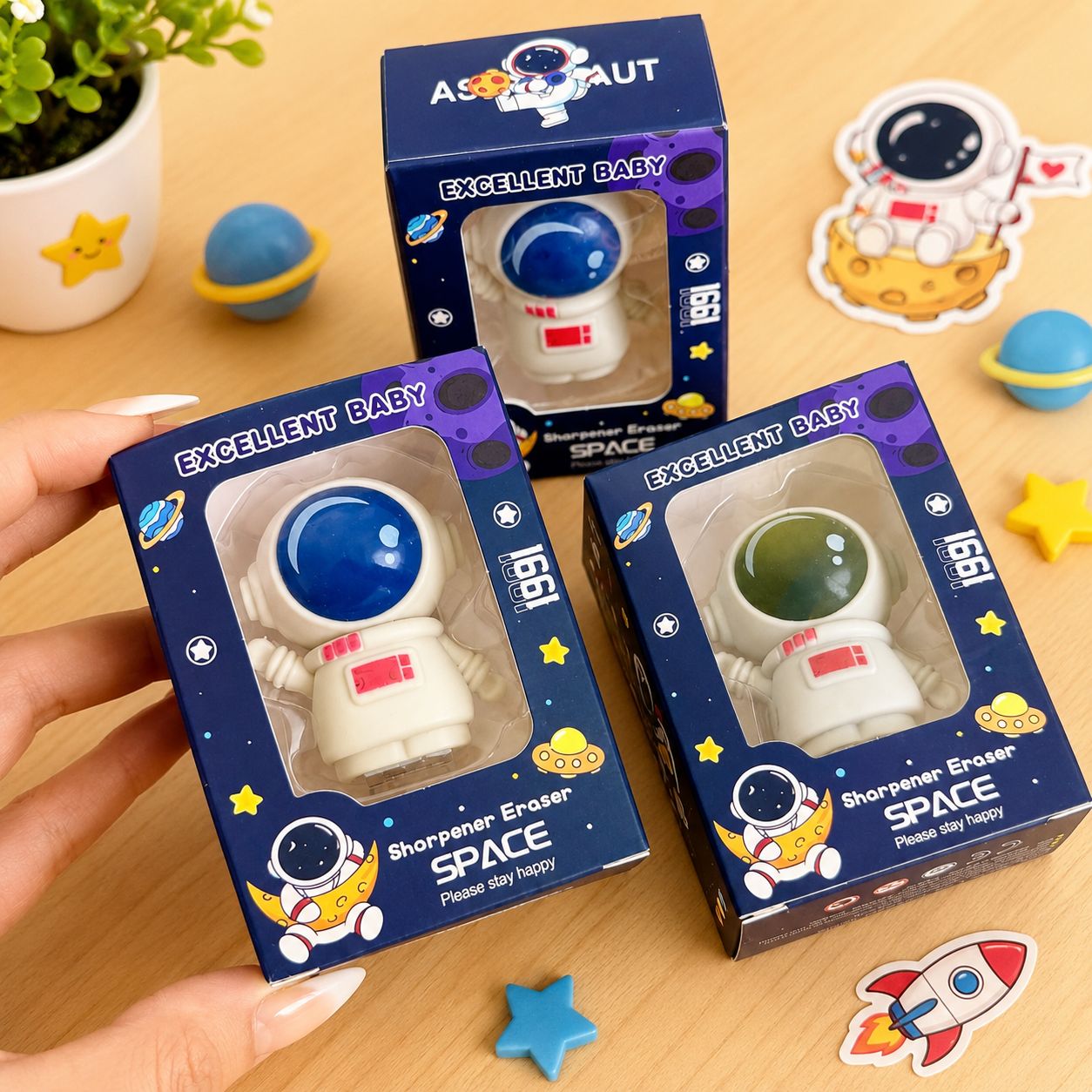 Borrador y Sacapunta Astronauta