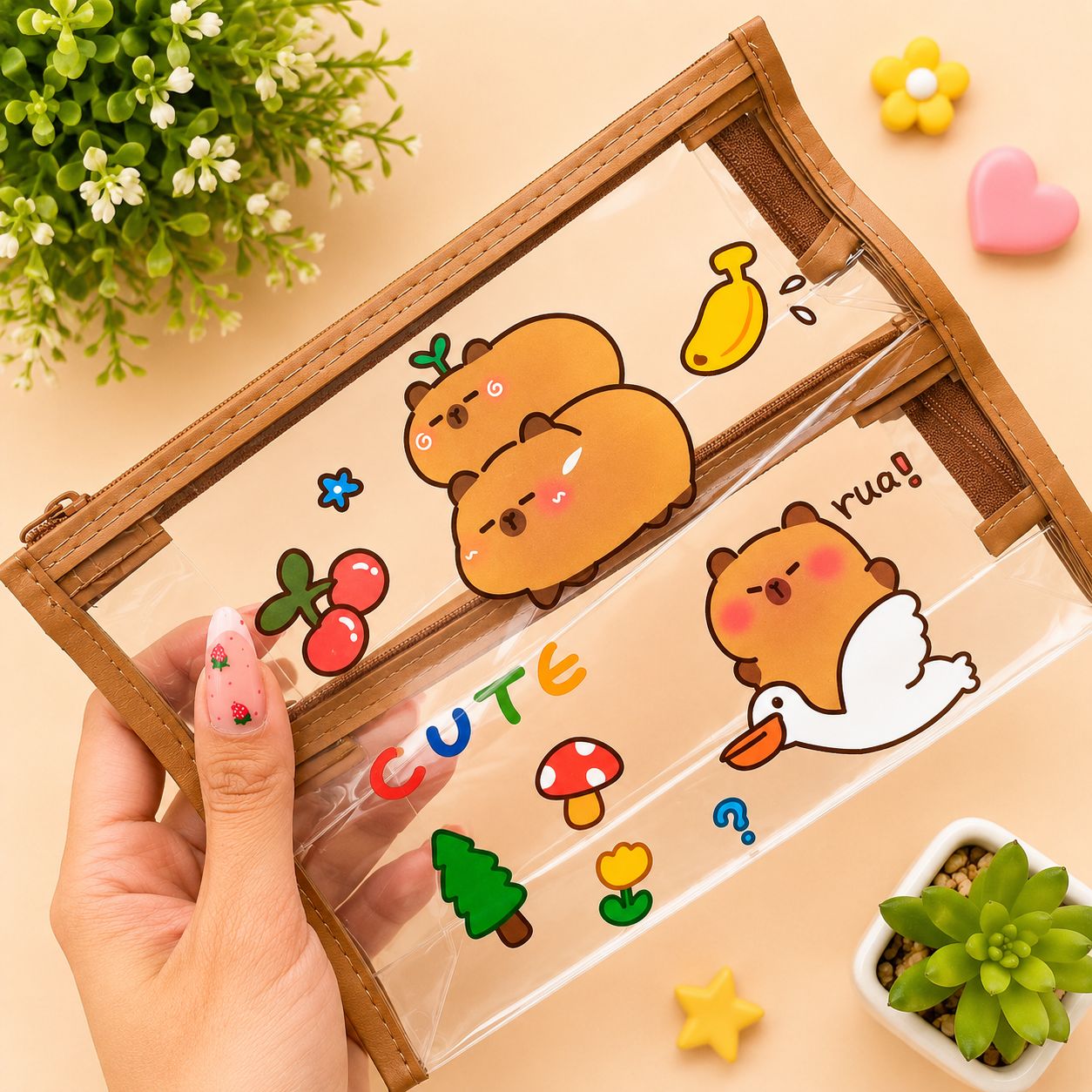 Clear Capybara Pencil Case
