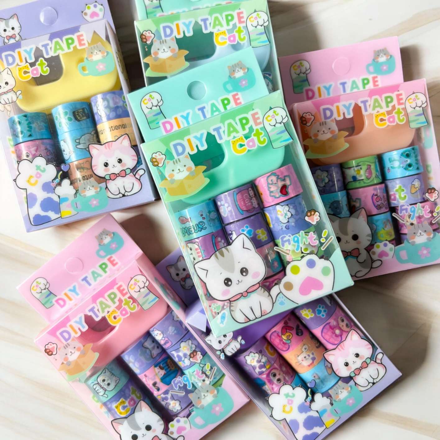 Kit Mini Cintas Adhesivas Gatico x12