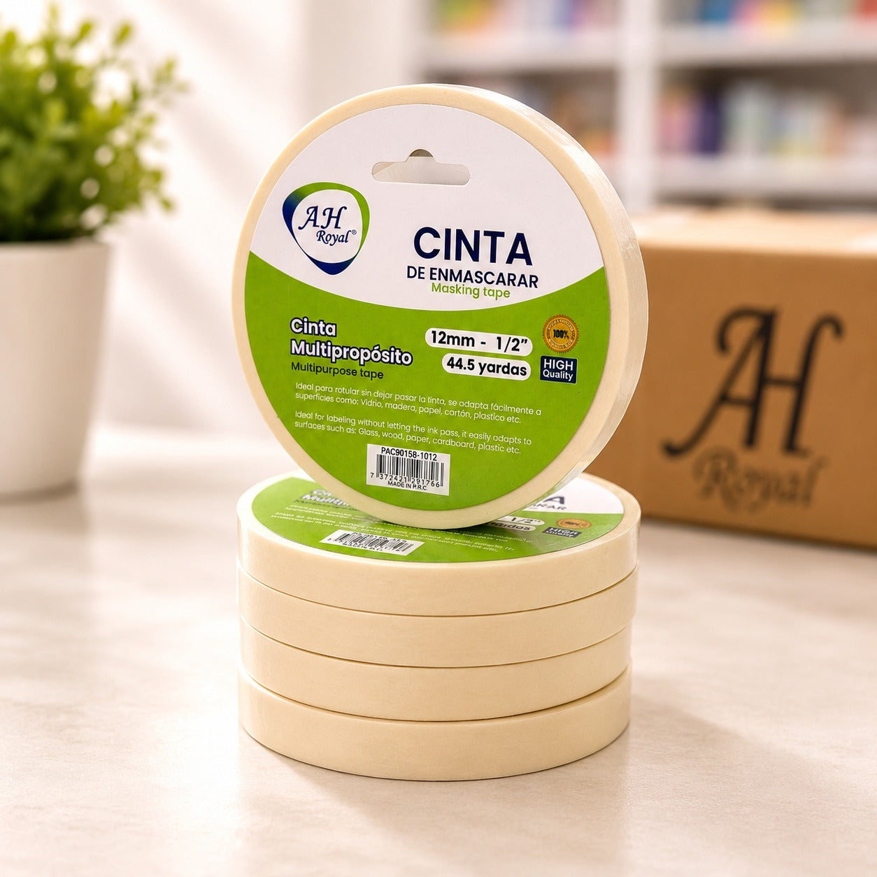 Cinta de Enmascarar AH Royal 1/2" 12mm 40 mts