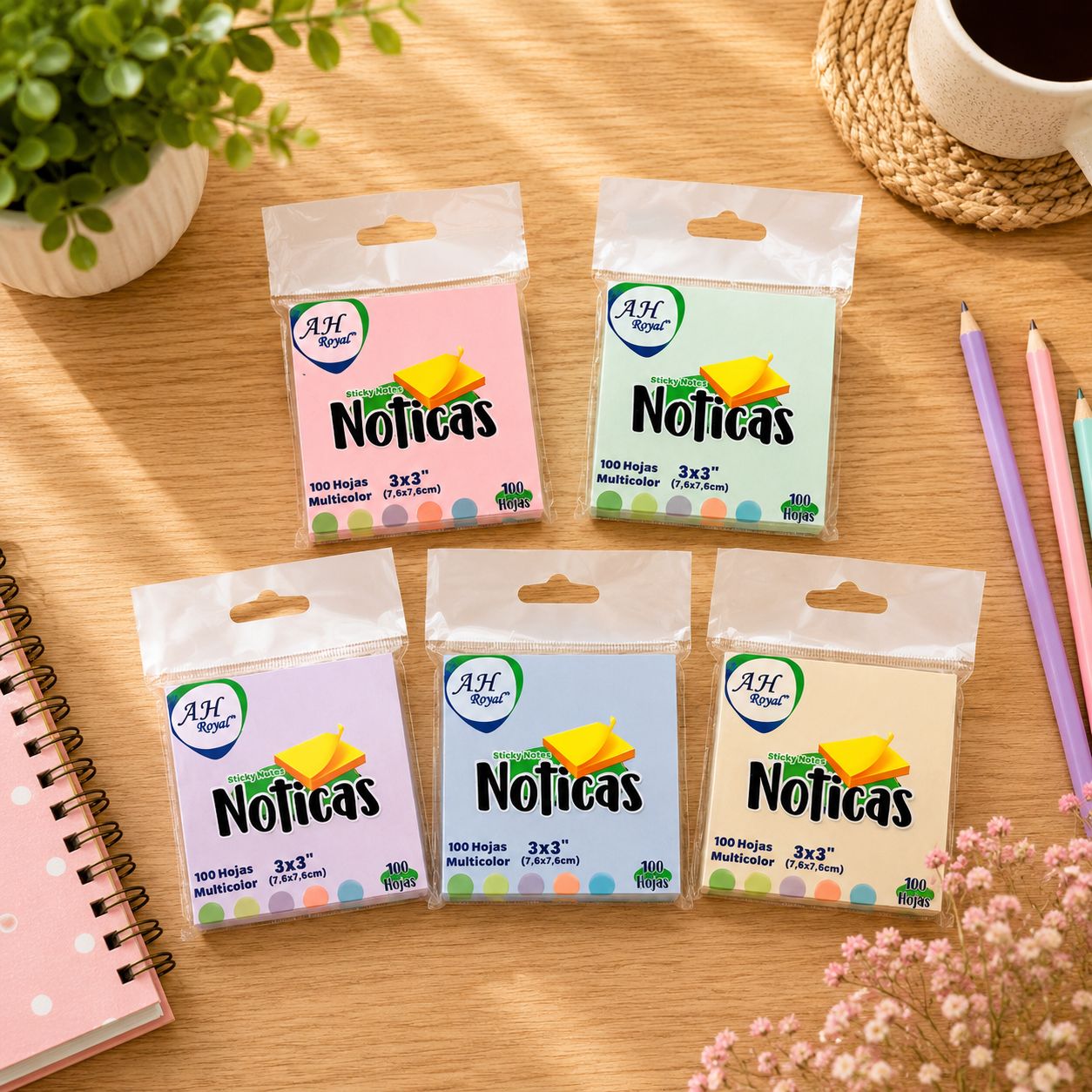 Notas Adhesivas Pastel X100 Hojas