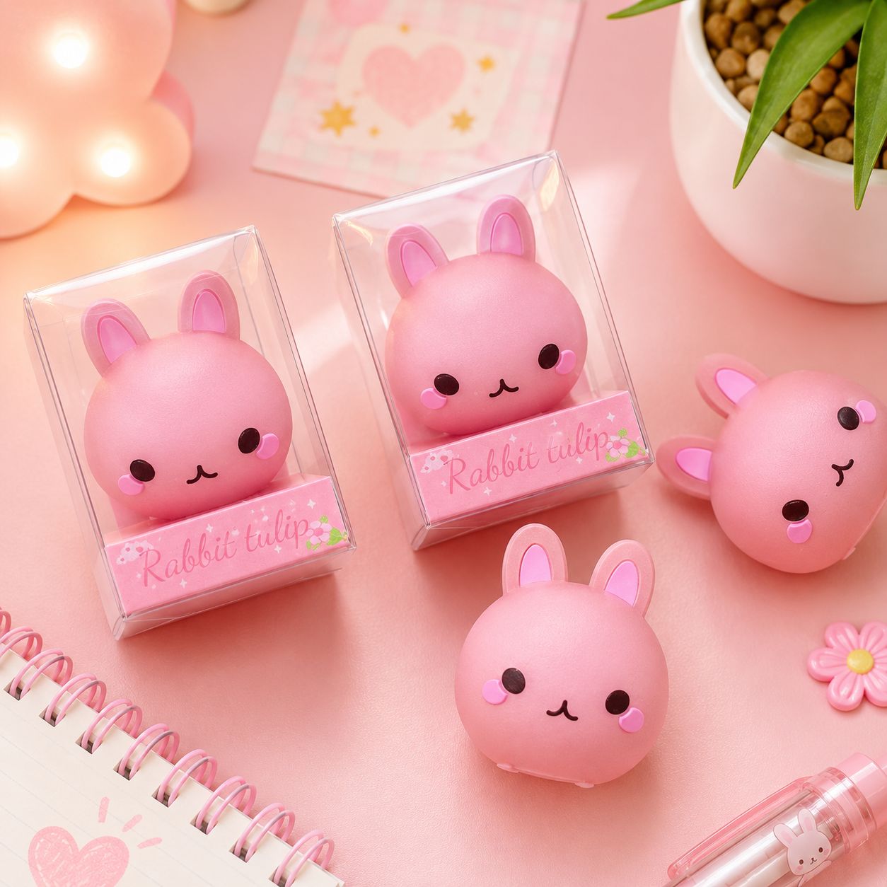 Pink Bunny Face Pencil Sharpener