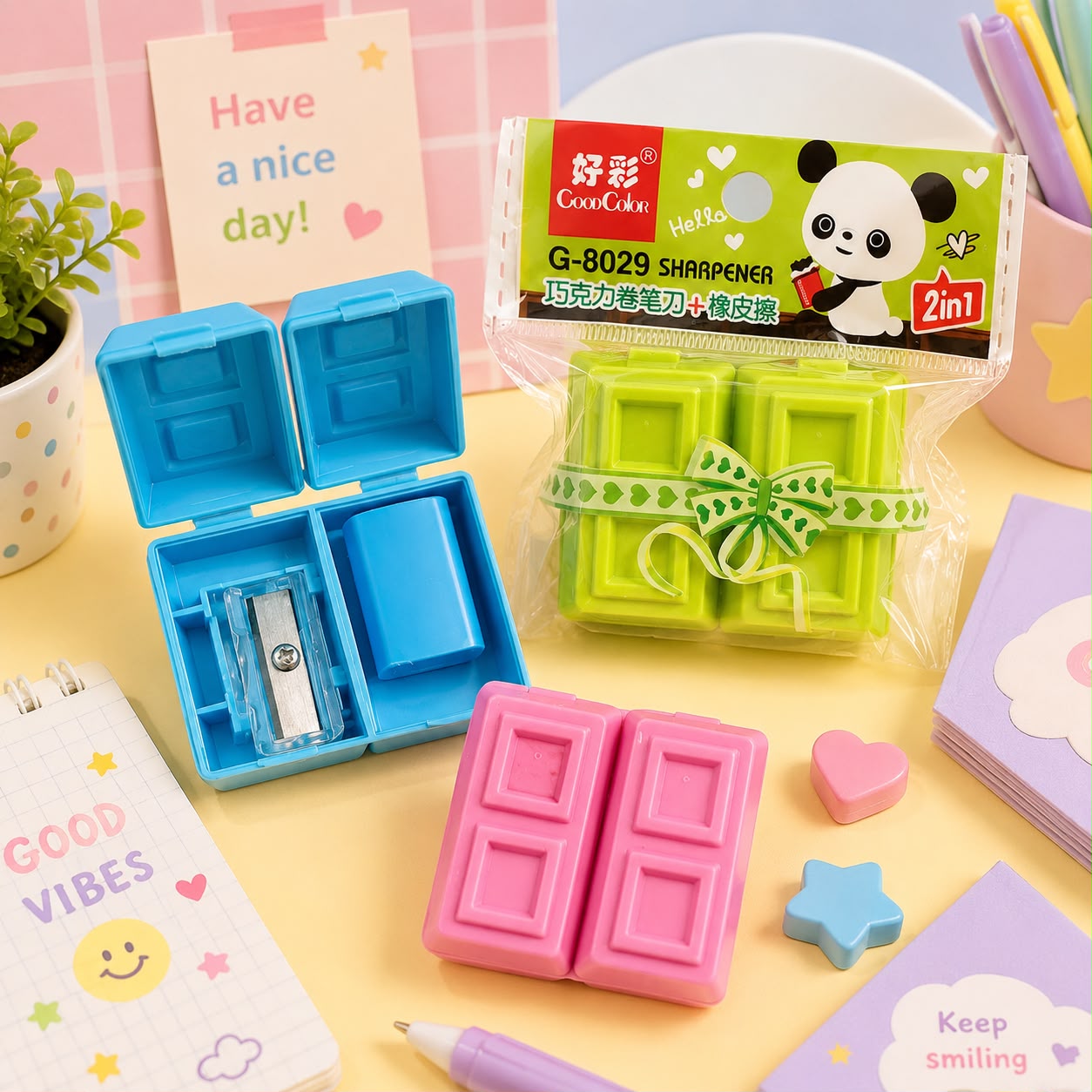 Colored Chocolate Pencil Sharpeners