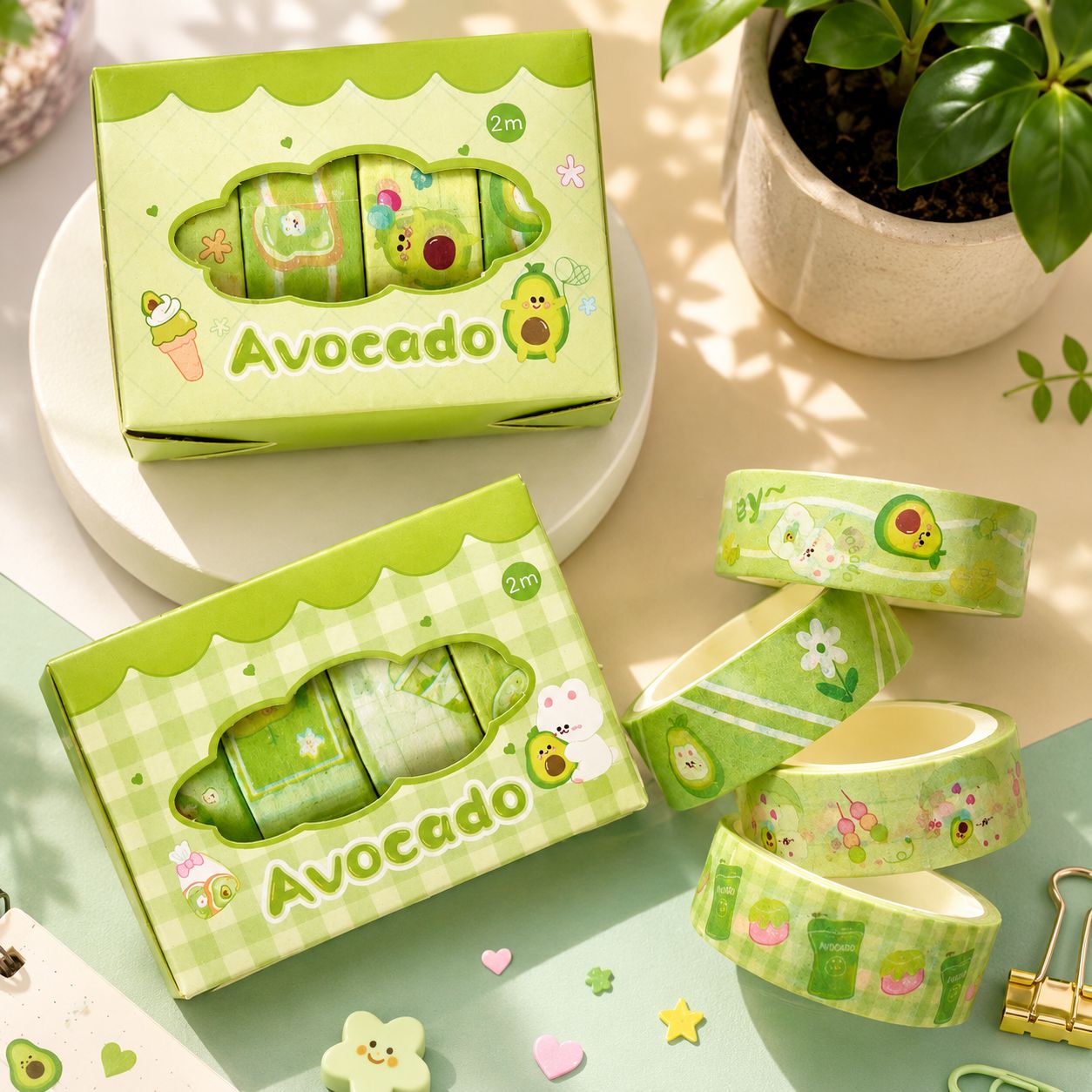 Washi Tape Aguacate x4