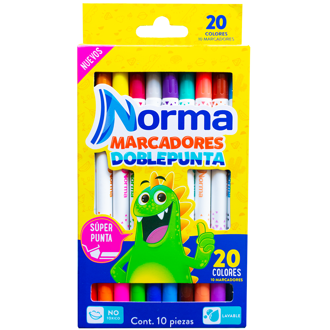 Marcadores Norma Bicolor x20 Colores